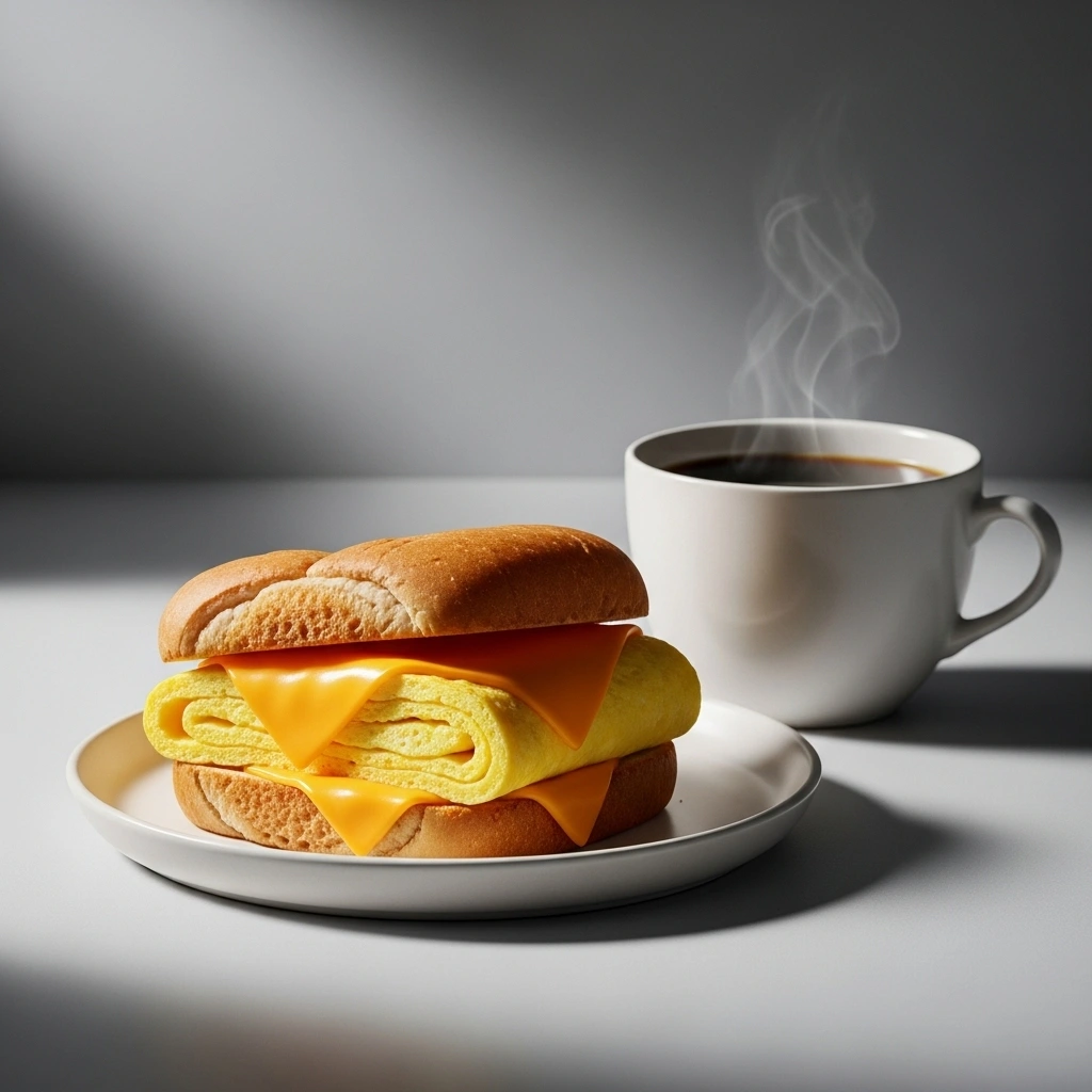 breakfast sandwich and coffee cart menu