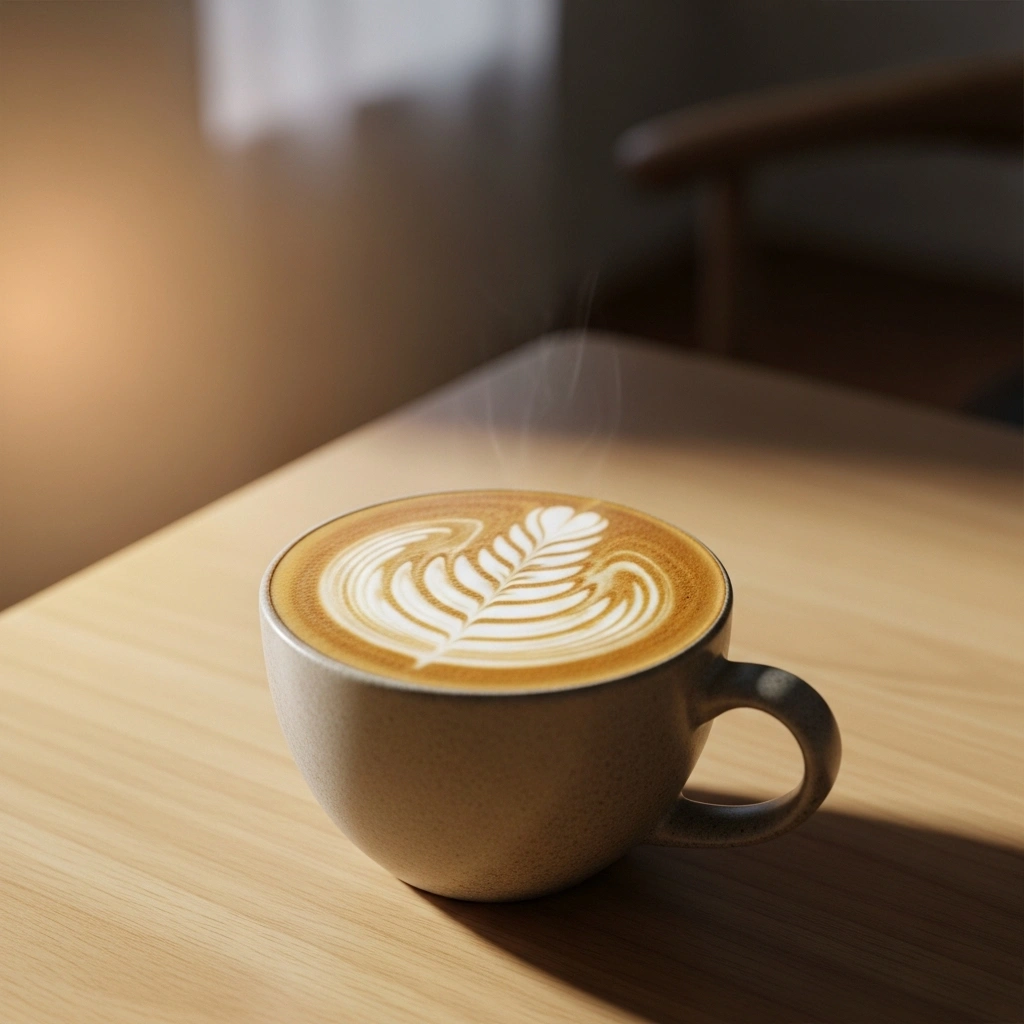 Cappuccino from mobile coffee cart