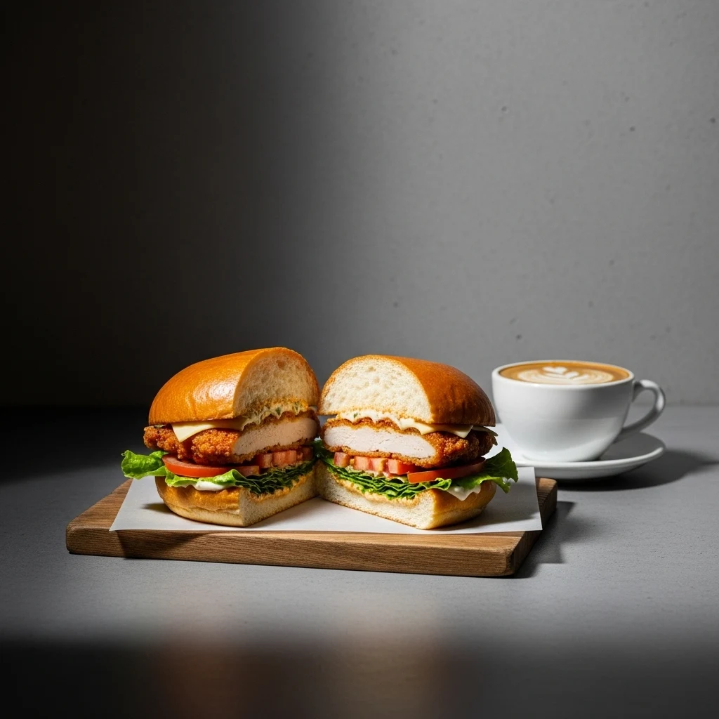 chicken sandwich and coffee menu