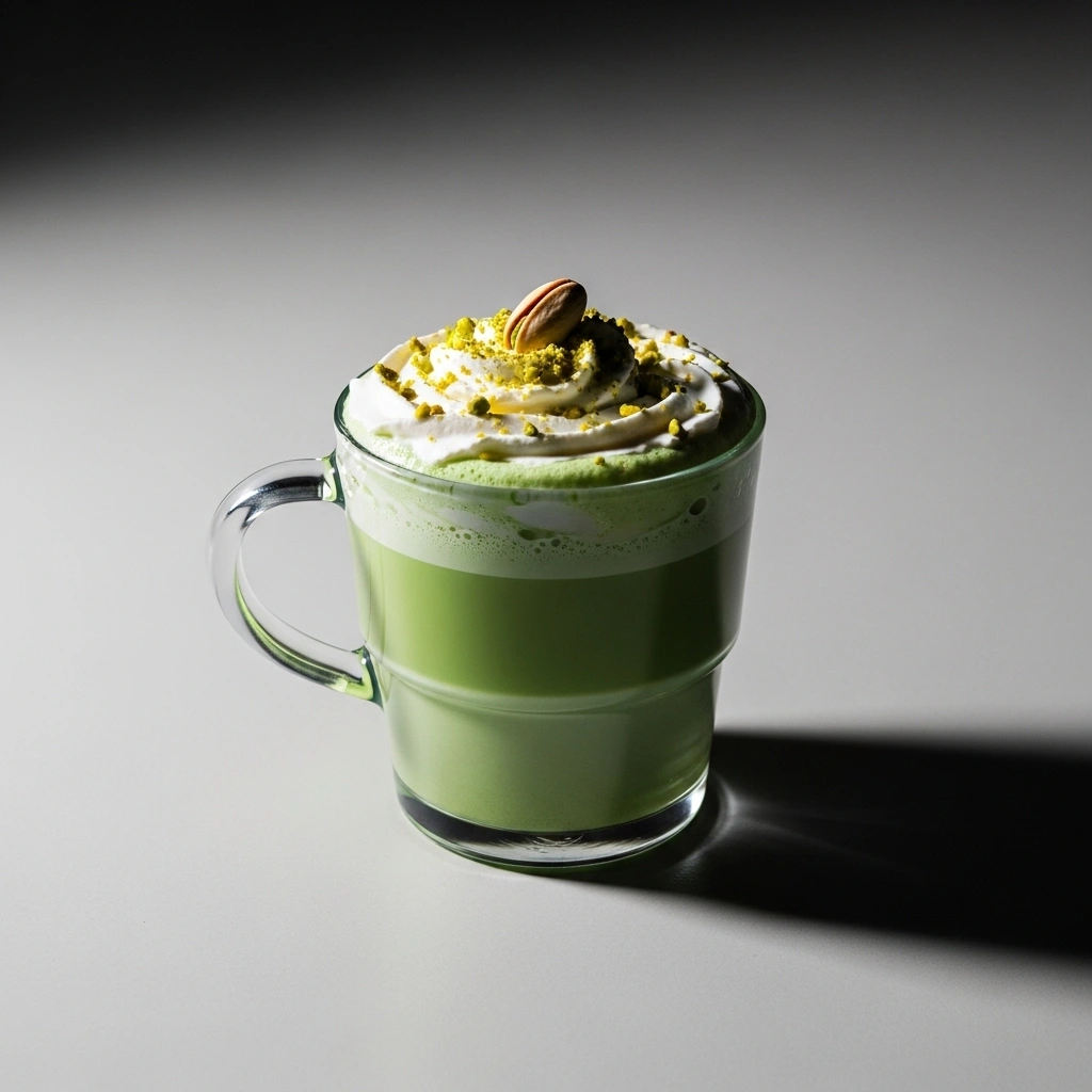 pistachio latte from mobile coffee cart